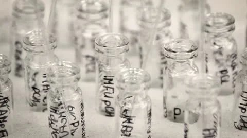 Laboratory flasks Stock Footage 10583992