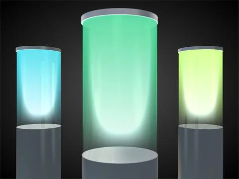 Laboratory flasks with the glow Stock Illustration