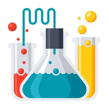 Laboratory flasks icon Stock Illustration
