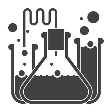 Laboratory flasks icon Stock Illustration