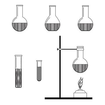 Laboratory flasks Stock Illustration