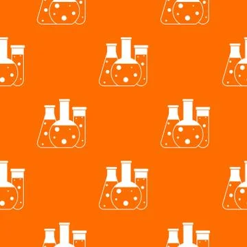 Laboratory flasks pattern seamless Stock Illustration