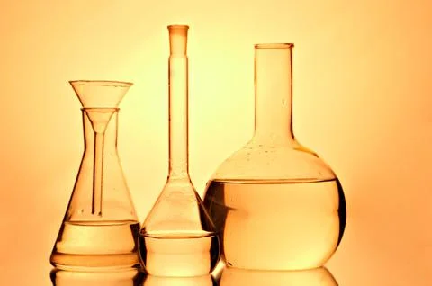 Laboratory flasks Stock Photos