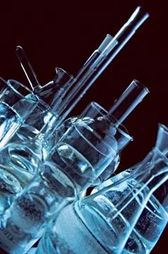 Laboratory flasks Stock Photos