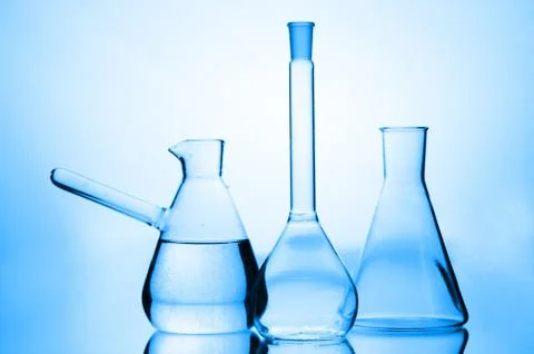 Laboratory flasks Stock Photos