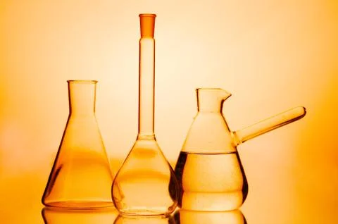 Laboratory flasks Stock Photos