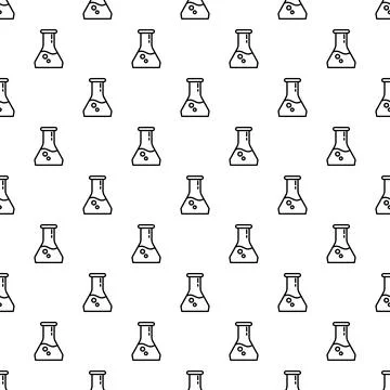 Laboratory flasks seamless pattern for science and chemistry Stock Illustration