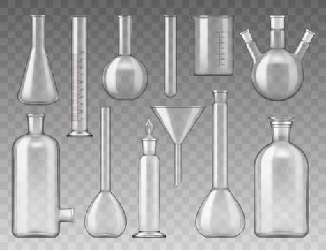 Laboratory flasks, test tubes and containers Stock Illustration