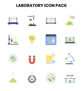 Laboratory Flat Icons Pack Stock Illustration