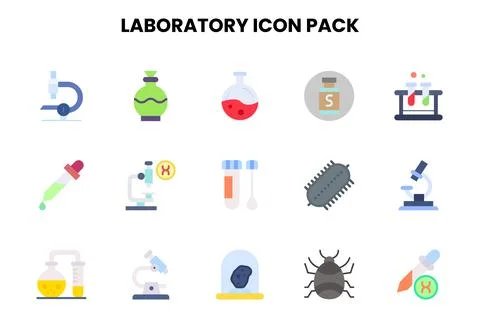 Laboratory Flat UI Icons Pack Stockillustratie