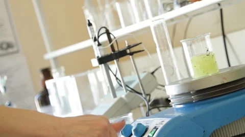 Laboratory glass bulb manipulation close up. Stock Footage 127320904