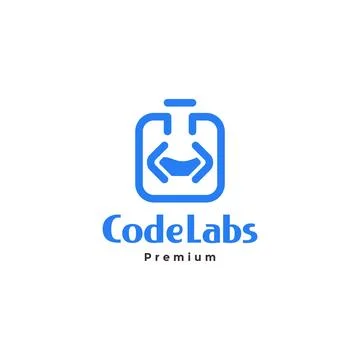 Laboratory glass with coding  logo symbol icon vector graphic design illust.. Stock Illustration