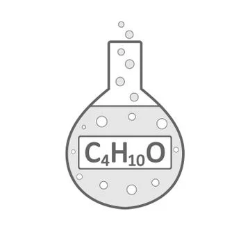 Laboratory glass with diethyl ether. Stock Illustration