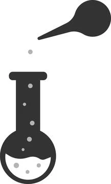 Laboratory glass flask. Vector illustration isolated on a white background. Stock Illustration