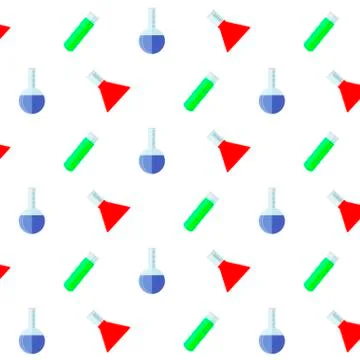 Laboratory glass seamless pattern Stock Illustration