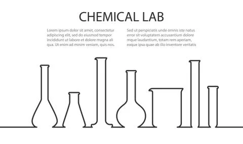 Laboratory glassware banner Stock Illustration