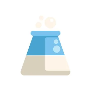 Laboratory glassware with bubbling solution for scientific experimentation 스톡 일러스트