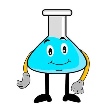Laboratory glassware cartoon  Stock Illustration