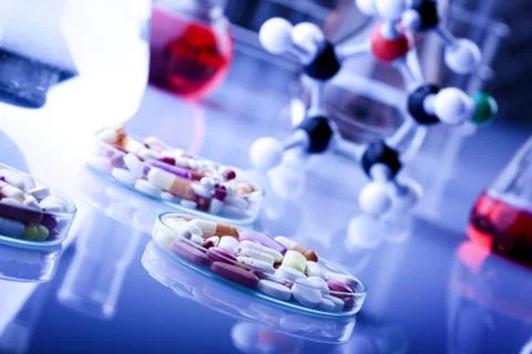 Laboratory Glassware, flasks and test tubes Stock Photos