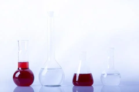 Laboratory Glassware, flasks and test tubes Stock Photos