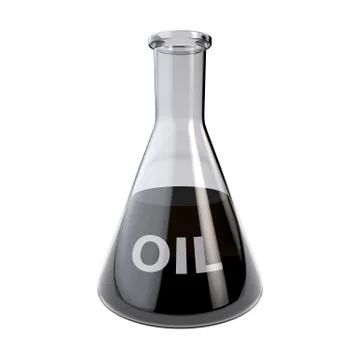 Laboratory glassware with oil. 3D render イラスト素材