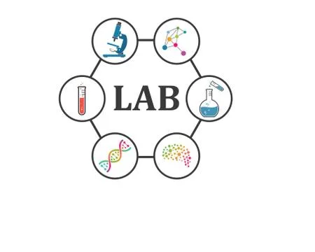 Laboratory icon logo vector illustration design Stock Illustration