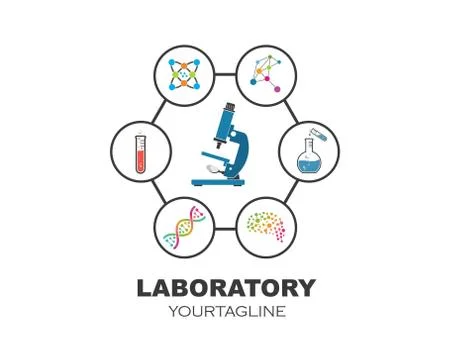 Laboratory icon logo vector illustration design Stock Illustration