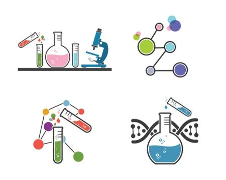 Laboratory icon logo vector illustration design Stock Illustration