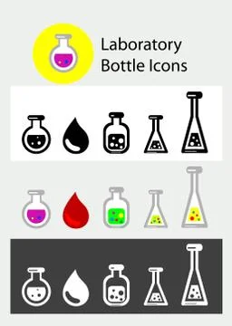Laboratory icon set Illustrazione stock