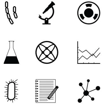 Laboratory icon set Stock Illustration