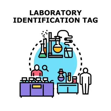 Laboratory identification tag detecting biological experiment analysis Stock Illustration