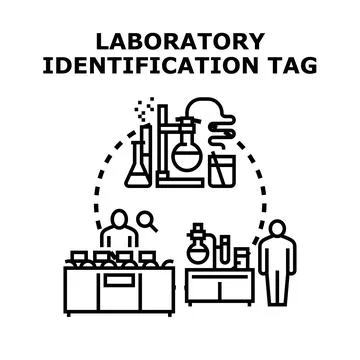 Laboratory identification tag detecting biological experiment analysis Stock Illustration