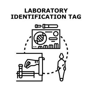 Laboratory identification tag generating biomedical research data Stock Illustration