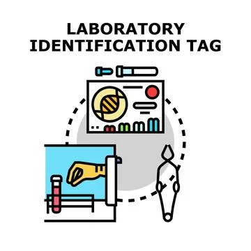 Laboratory identification tag generating biomedical research data Stock Illustration