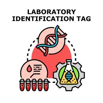 Laboratory identification tag researching dna and blood analysis Stock Illustration