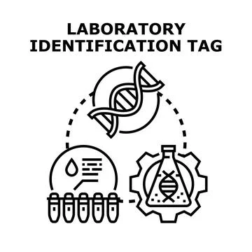 Laboratory identification tag researching dna and blood analysis Stock Illustration