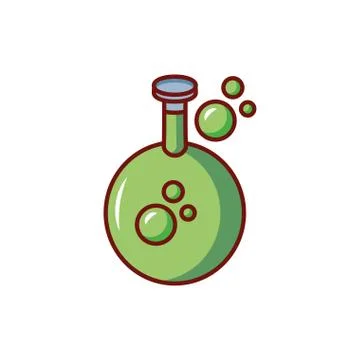 Laboratory instrument with bubbles on white background Stock Illustration