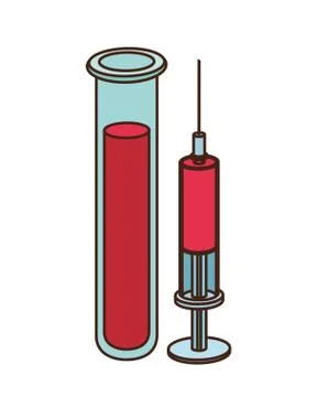 Laboratory instruments with medicines in white background Illustrazione stock