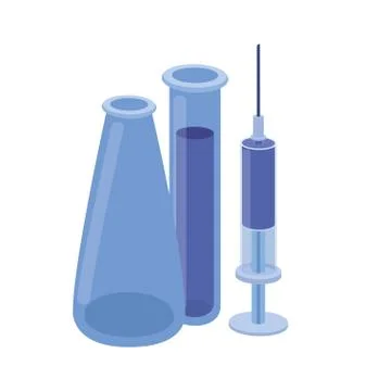 Laboratory instruments in white background Illustrazione stock