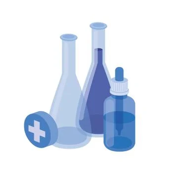 Laboratory instruments in white background Illustrazione stock