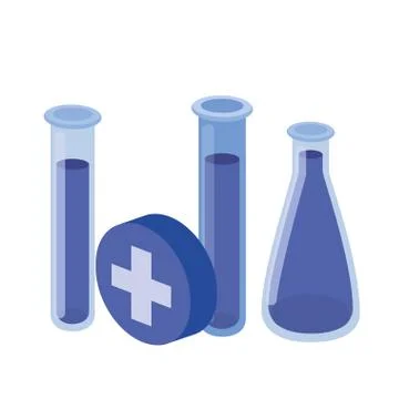 Laboratory instruments in white background Illustrazione stock
