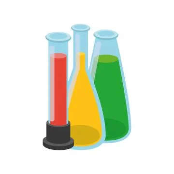 Laboratory instruments in white background Illustrazione stock