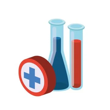 Laboratory instruments in white background Illustrazione stock