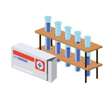 Laboratory instruments in white background Illustrazione stock