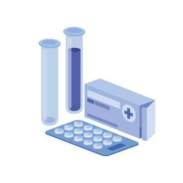 Laboratory instruments in white background Illustrazione stock