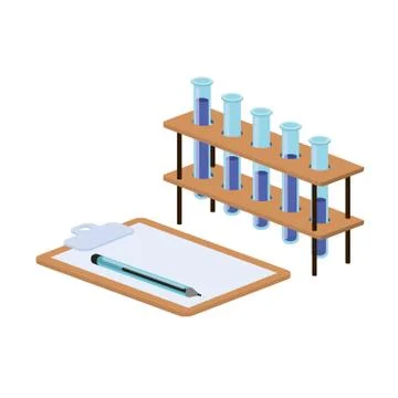 Laboratory instruments in white background Illustrazione stock