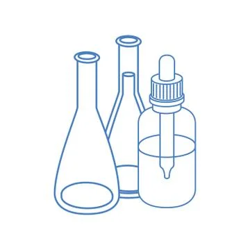 Laboratory instruments in white background Illustrazione stock