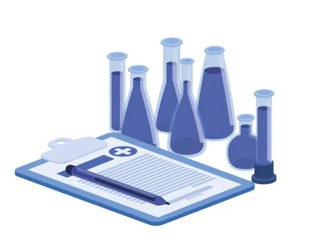 Laboratory instruments in white background Illustrazione stock