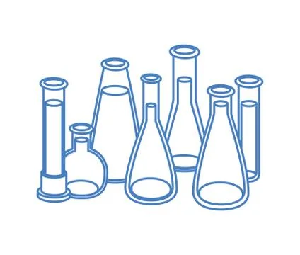Laboratory instruments in white background Illustrazione stock