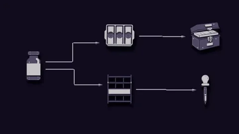 Laboratory Intake Divides a Common Source into Separate Handling Branches Stock Footage 345500236